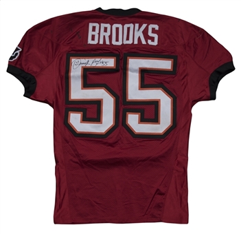 2005 Derrick Brooks Game Used & Signed Tampa Bay Buccaneers Home Jersey (Beckett)